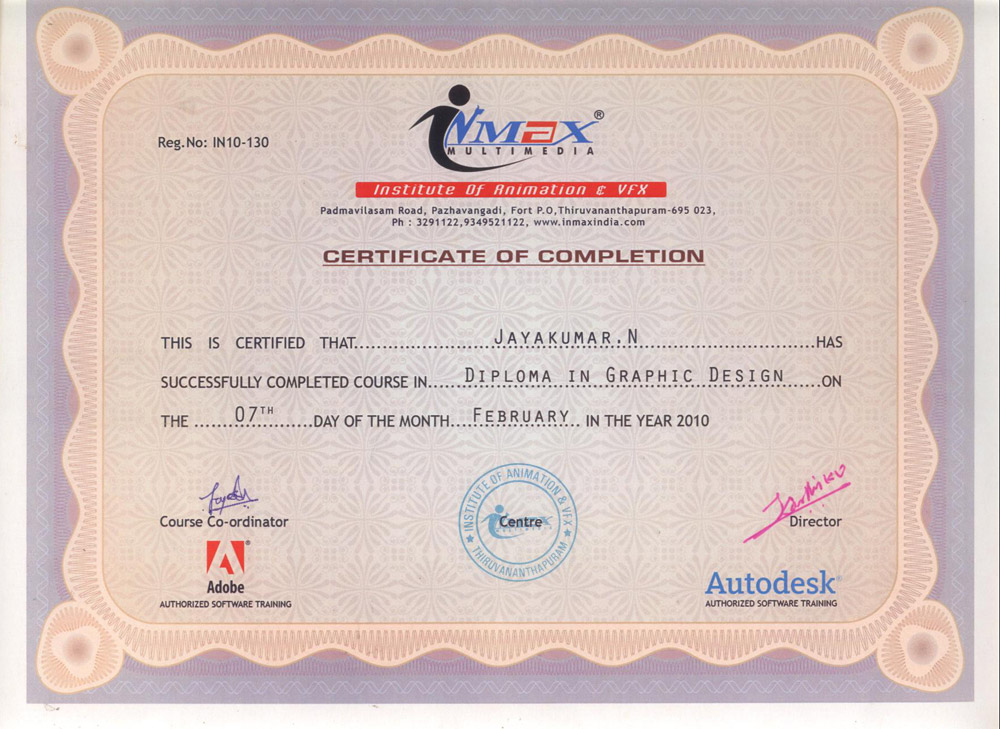 Certificate in Graphic Design Inmax